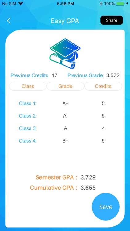 Easy GPA Calculator