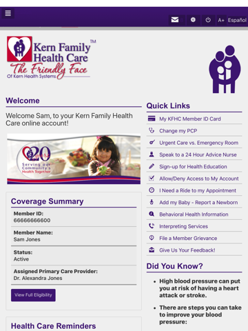 Kern Family Health Care LINK screenshot 2