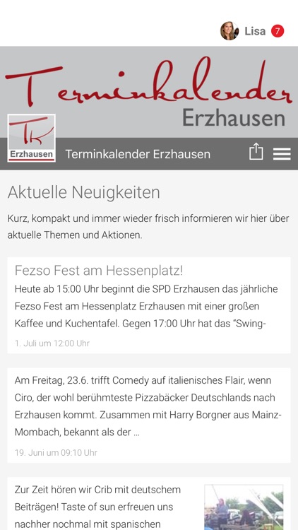 Terminkalender Erzhausen
