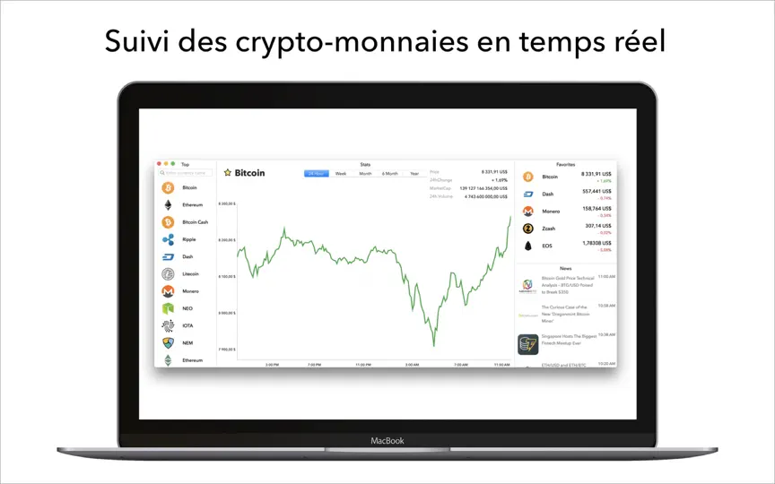 Capture d'écran de Cours Crypto Monnaie sur iPhone 1