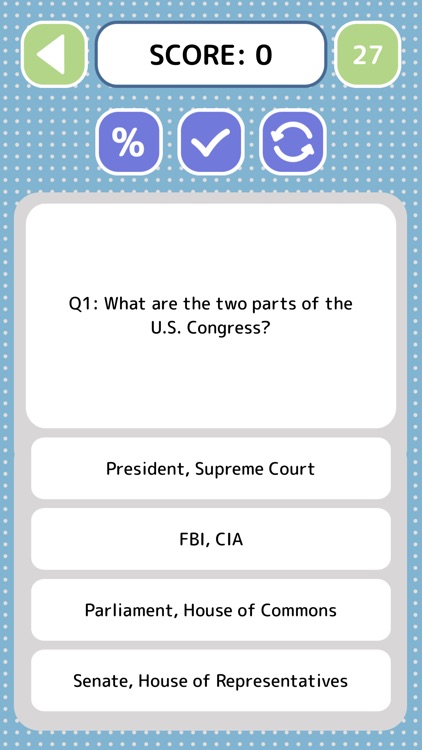 US Citizenship Quiz - Game