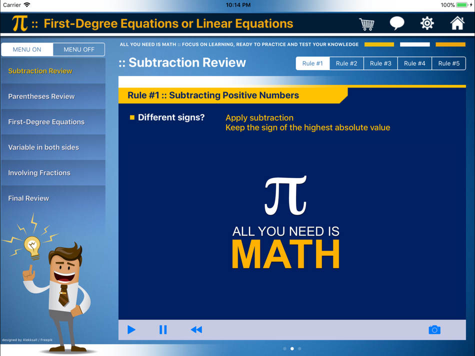 #2. First Degree Equation : ax+b=c (iOS) 게시자: Paulo Narra