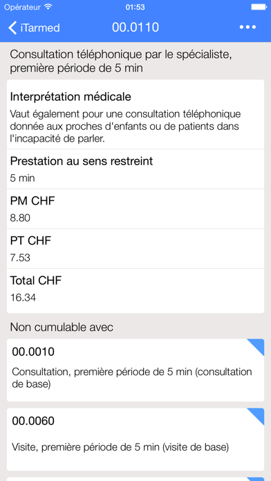 Screenshot #2 pour iTarmed - Tarif Tarmed