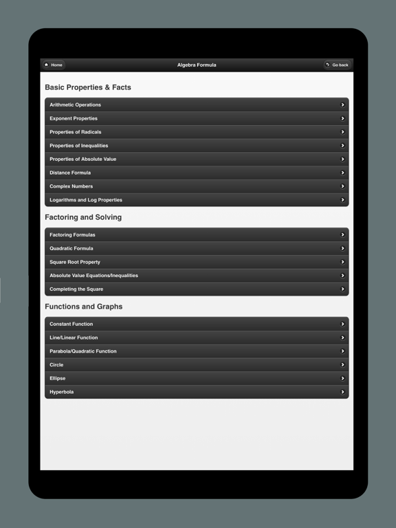 ALL Maths Formulas Guide iPad screenshot 4 - Productivity app
