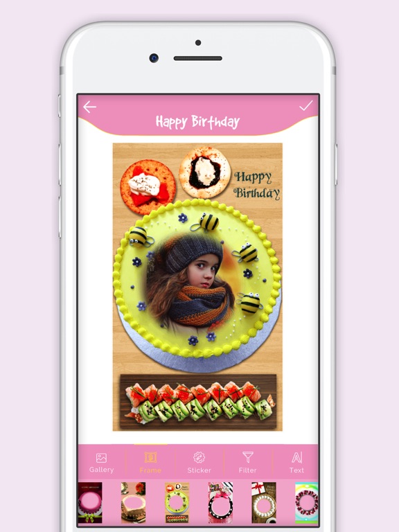Happy Birthday Cake Frame iPad screenshot 5 - Photo & Video app