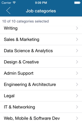 Freelance job search screenshot 2