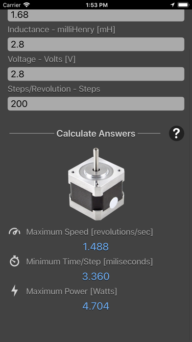 Stepper Motor Calculator screenshot 2