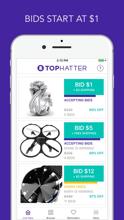 Tophatter Shopping