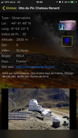 Game screenshot iGresac Répertoire Sites Astro apk