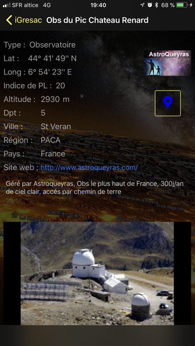 iGresac Répertoire Sites Astro screenshot 2