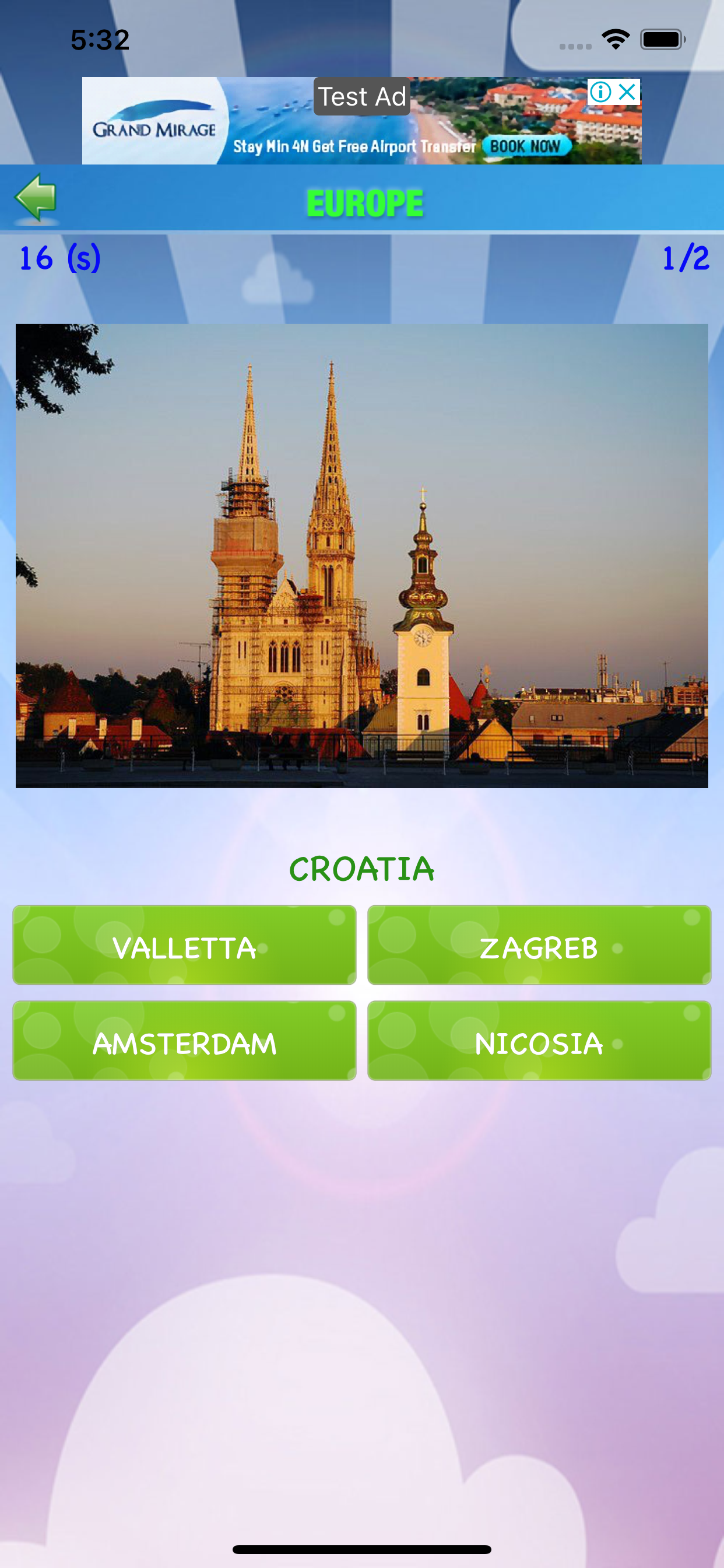 Capital quiz with photo