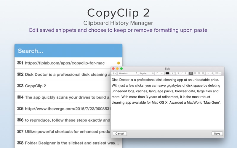 Screenshot #3 pour CopyClip 2 - Clipboard Manager