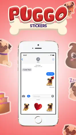 Game screenshot Dog Pugs - Animated Stickers apk