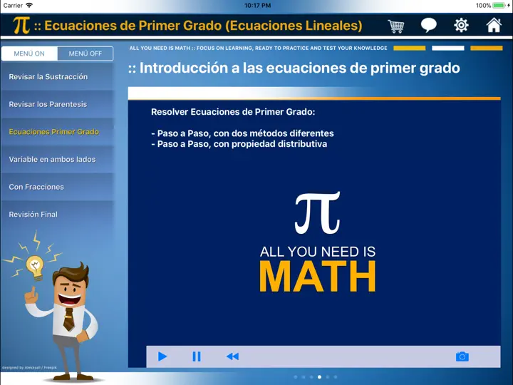Captura de pantalla de Ecuación De 1º Grado : Ax+b=c en iPhone 4