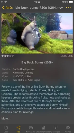 Captura de pantalla de NPlayer en iPhone 2