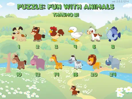 Fun with animals puzzle for kids and toddlers