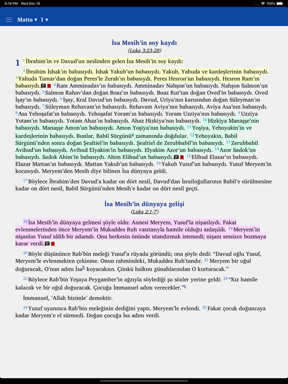 İNCİL iPad screenshot 2 - Book app
