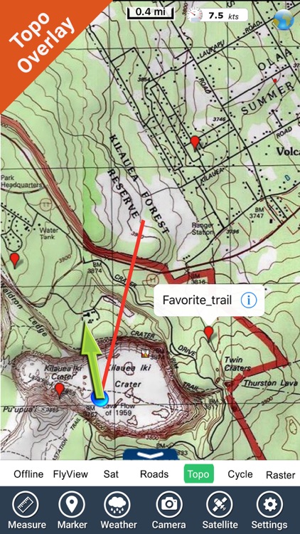 Hawaii Volcanoes National Park - GPS Map Navigator