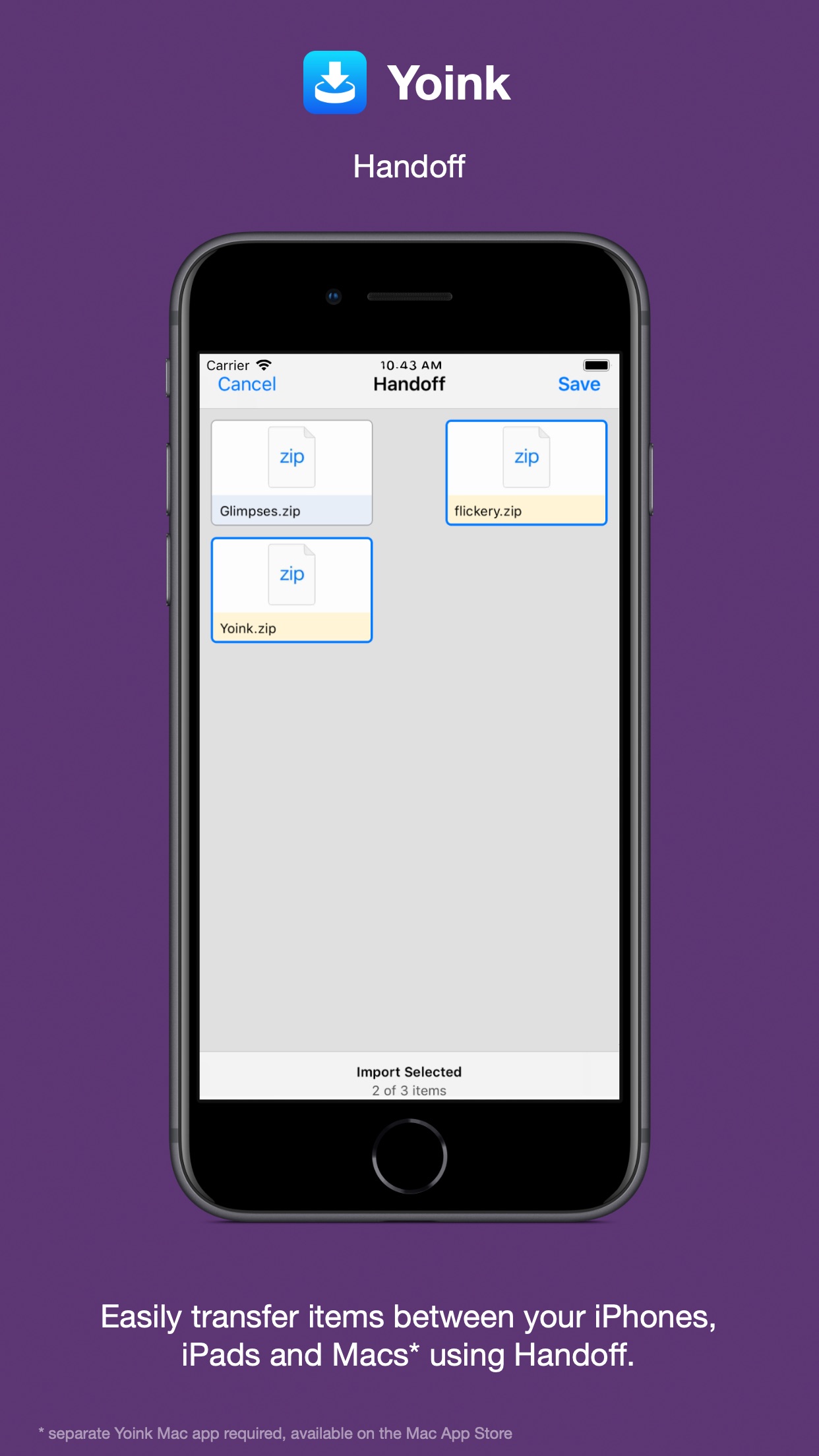 Screenshot do app Yoink - Improved Drag and Drop