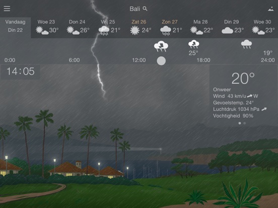 Nauwkeurig weer met YoWindow iPad app afbeelding 7