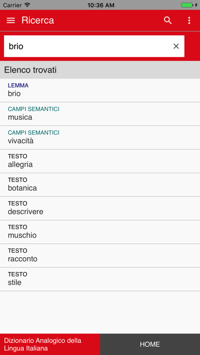 Dizionario Analogico Screenshot