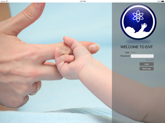 eIVF for iPad app screenshot