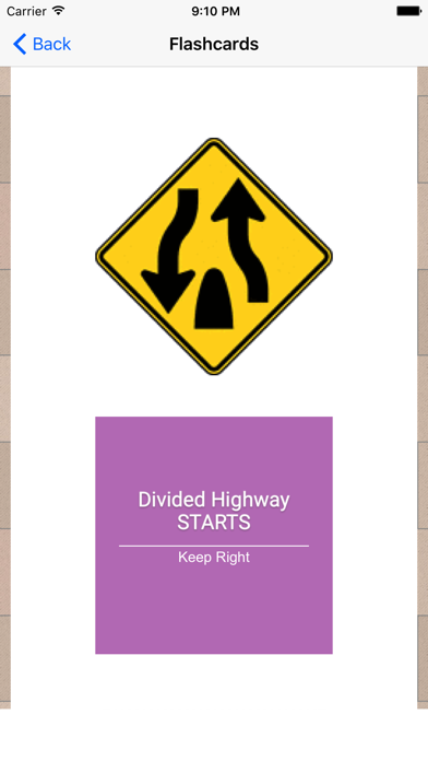KS DMV Road Sign Flashcards screenshot 2