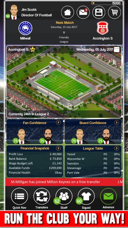 Club Soccer Director 2018 screenshot 1