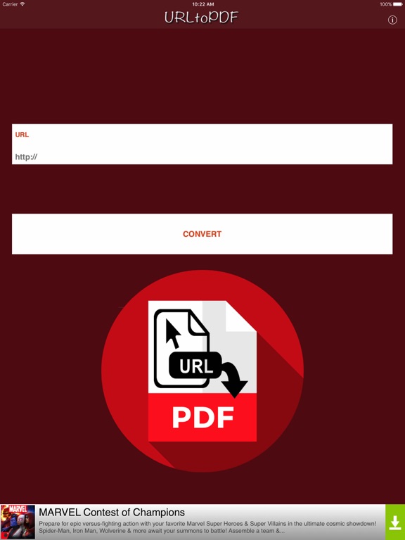 URLtoPDF iPad screenshot 1 - Productivity app