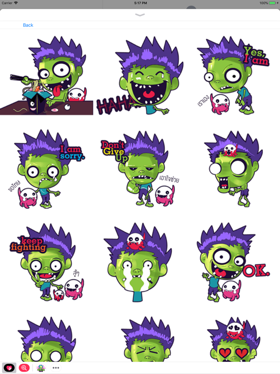 Zombie Stickers Collection iPad screenshot 4 - Stickers app