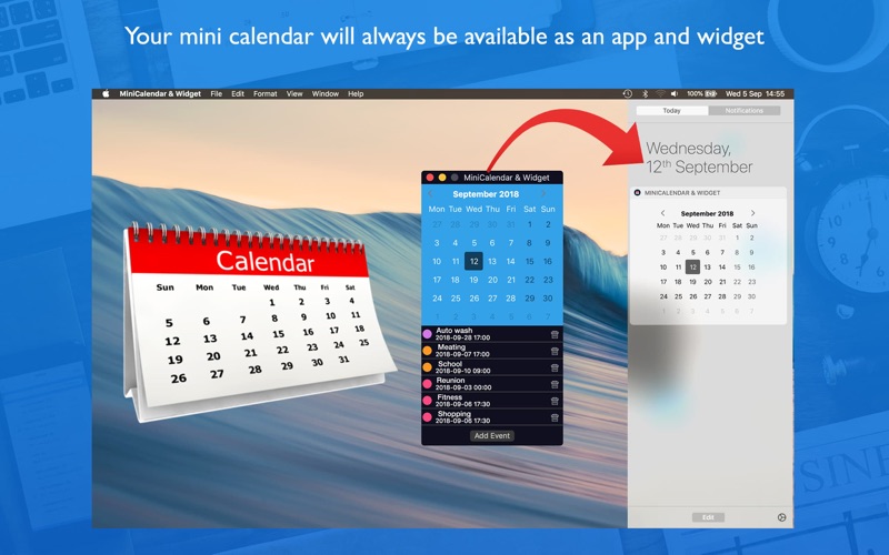 How to cancel & delete minicalendar & widget 1