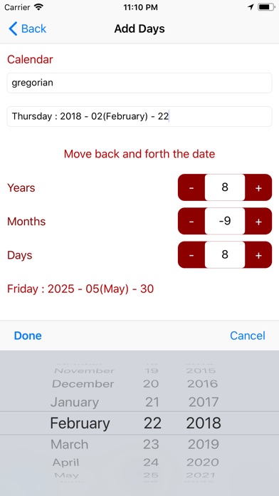 Date Calculator App screenshot 2