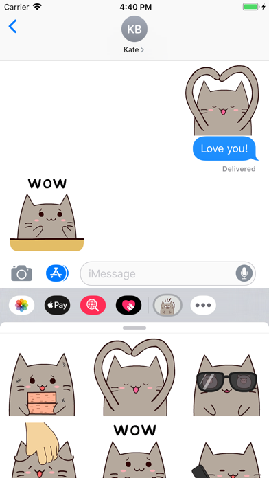 Gray Cat Animated Stickers screenshot 3