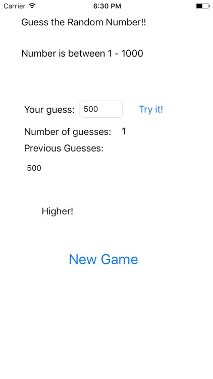 Guess the Random Number