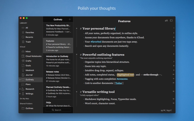 Outlinely - Outline & notes Screenshot