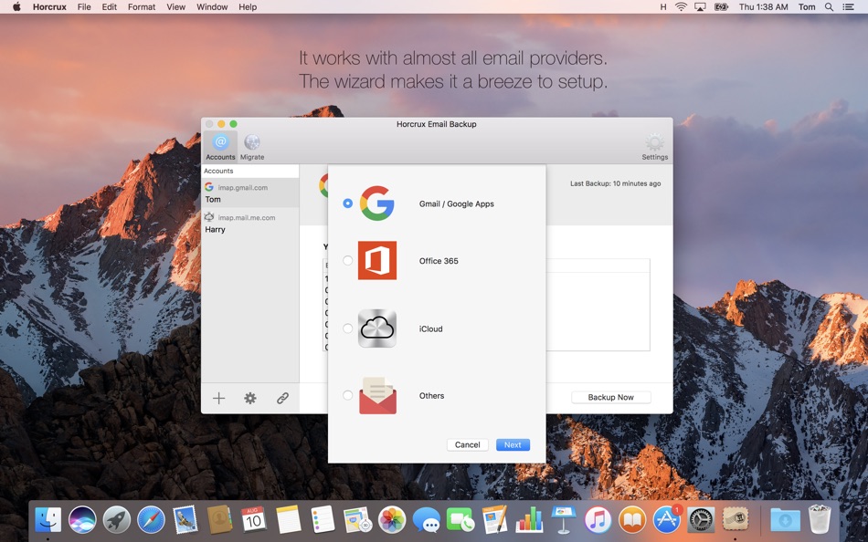 #2. Horcrux Email Backup (macOS) Podle: Suhas Tech