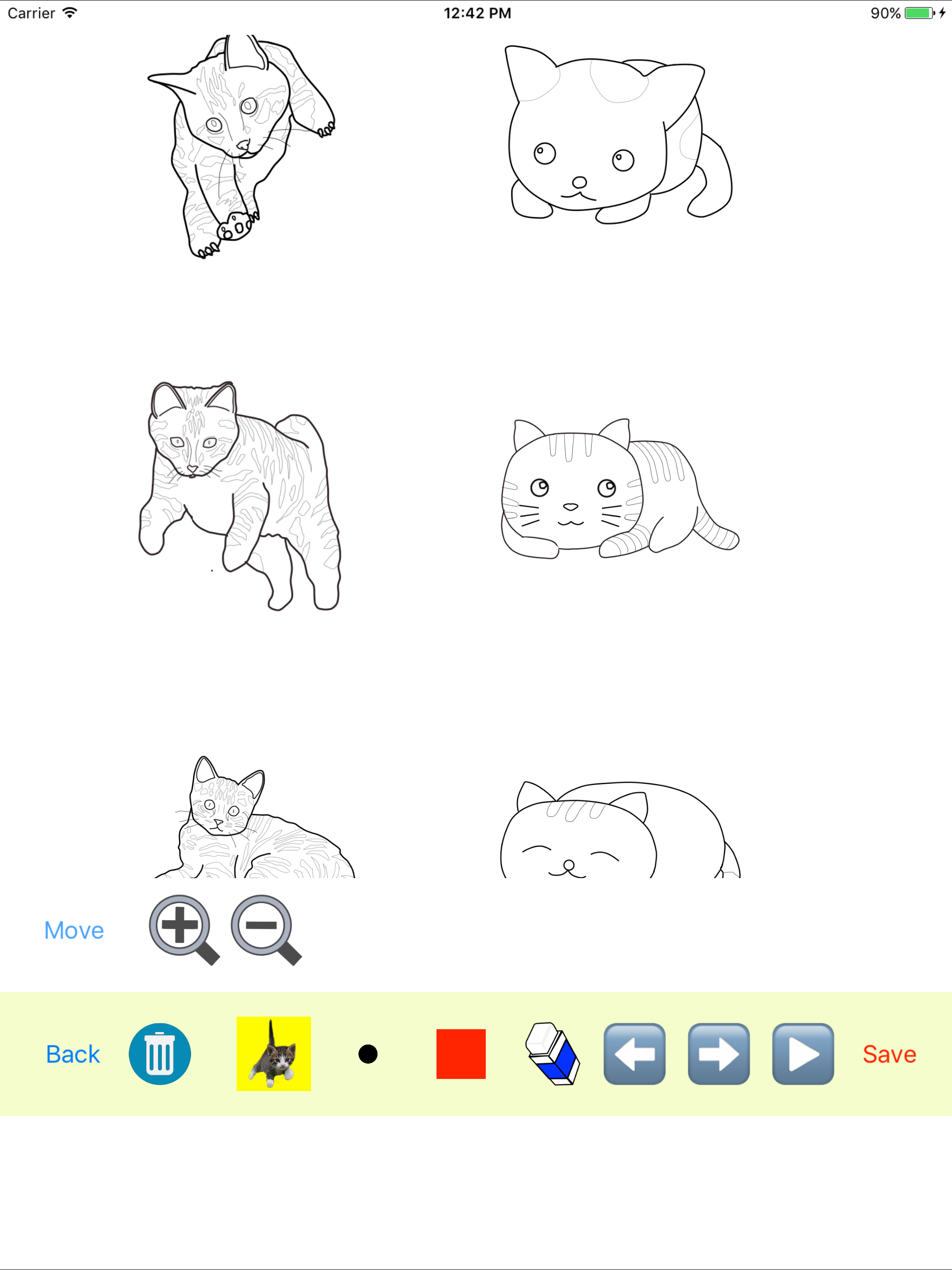 Kitten Cat Moves Coloring Book