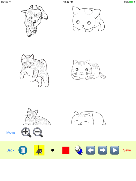 Screenshot #6 pour Kitten Cat Moves Coloring Book