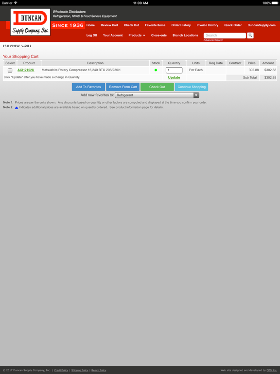 Duncan Supply Mobile iPad screenshot 5 - Shopping app