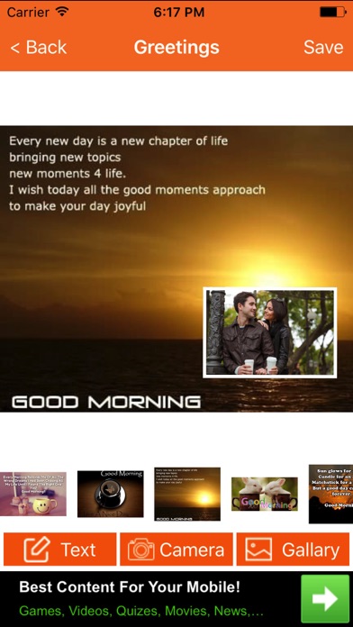 Good Morning Card Creator screenshot