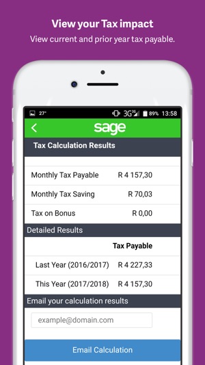 Sage Tax Calculator (ZA) on the App Store