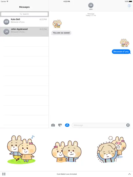 Cute Rabbit Love Animated