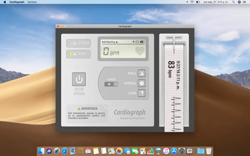 Captura de pantalla de Cardiógrafo (Cardiograph) en iPhone 1