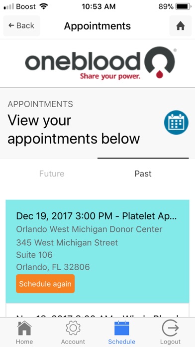 OneBlood Donor App screenshot 4