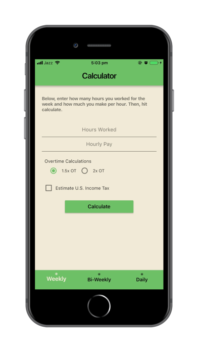 Screenshot #1 pour Simple Overtime Calculator