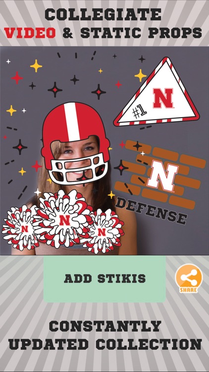 Nebraska Cornhuskers Animated Selfie Stickers