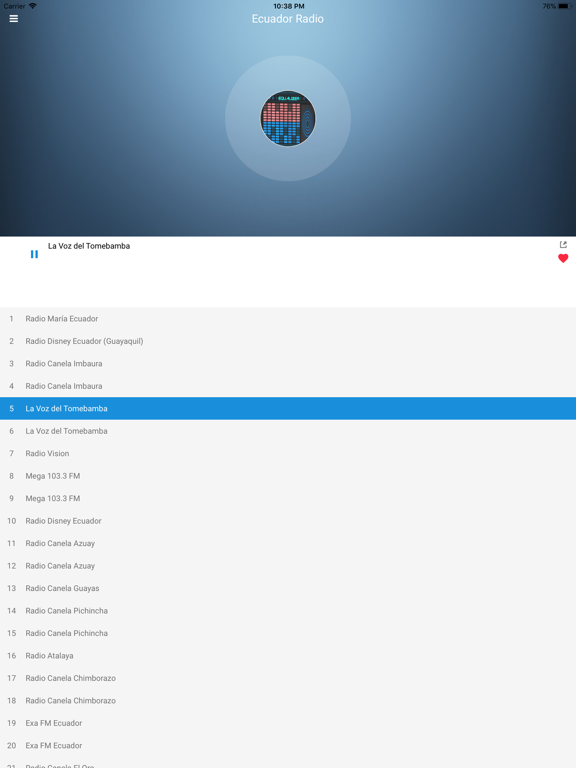 Ecuador Radio Station: Spanish iPad screenshot 4 - Music app