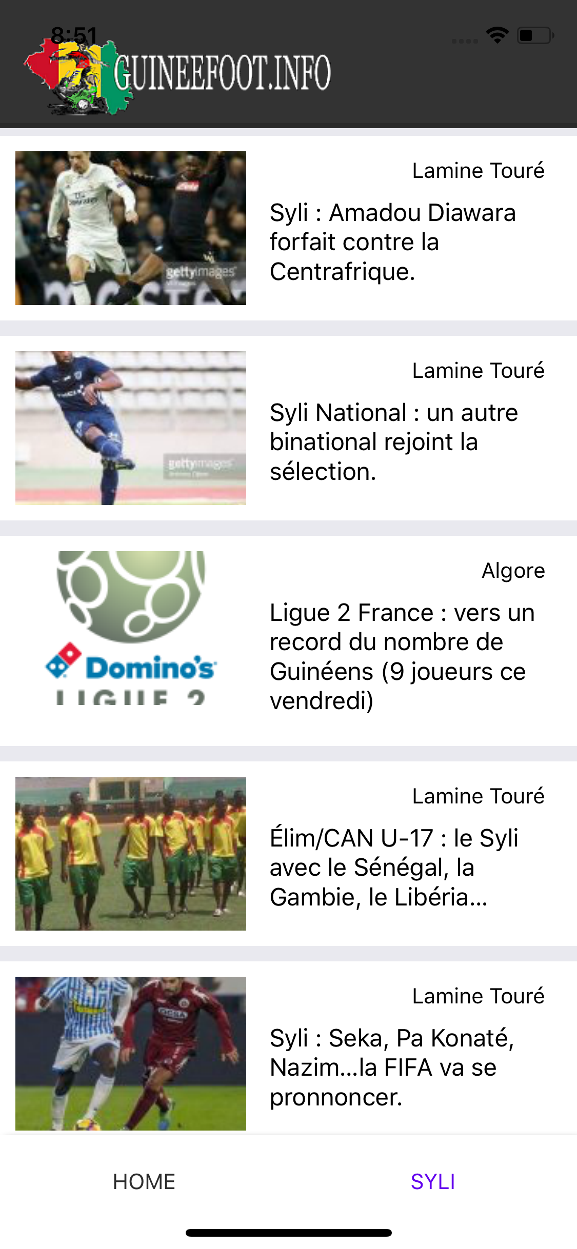 Guineefoot.info App screenshot 2