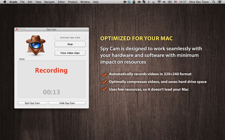 #3. Spy Cam (macOS) 由: Alice Dev Team