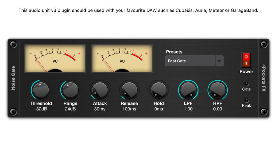 #1. Noise Gate AUv3 Plugin (iOS) 由: 4Pockets.com